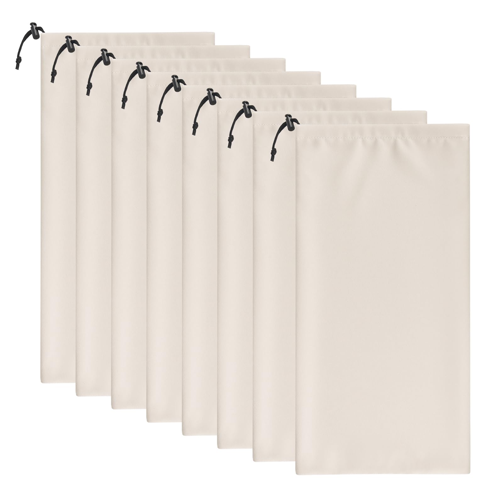 8 Pcs Single Shoe Bags for Travel with Drawstring,18"X9",Beige