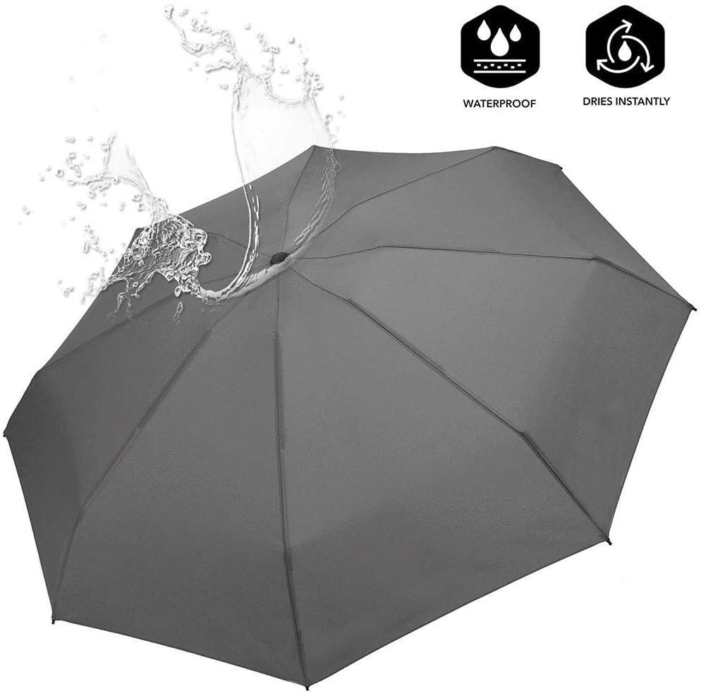 Goothdurs Mini Travel Compact Windproof Umbrella - Small Folding Lightweight Sun & Rain Umbrellas with 95% UV Protection for Women Men