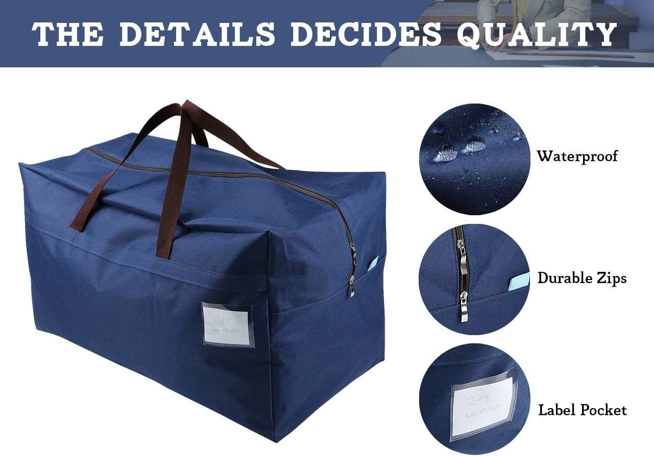 iwill CREATE PRO 100L House Moving Organizer Bags, College Dormitory Storage Bags, Traveling Duffel Tote Storage Bag, Blue