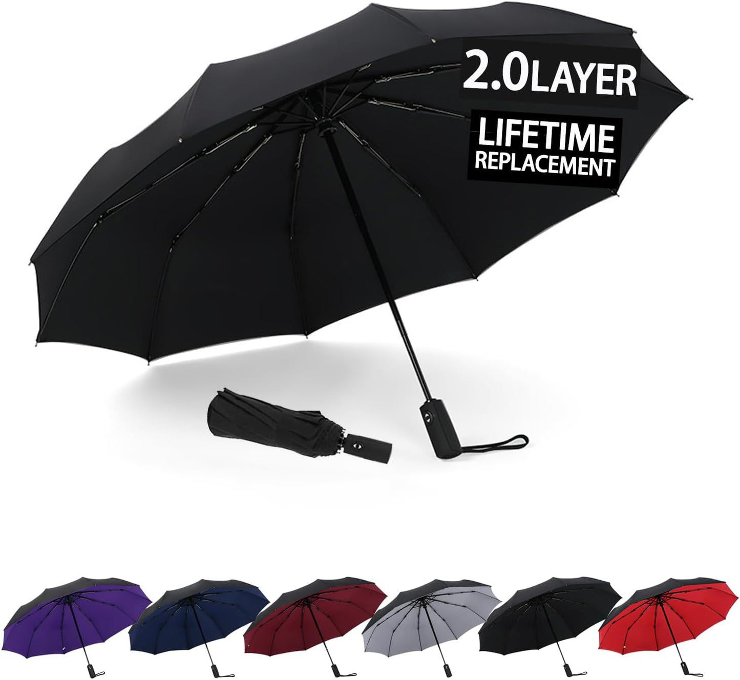 Windproof Travel Umbrella - Automatic, Compact, Windproof