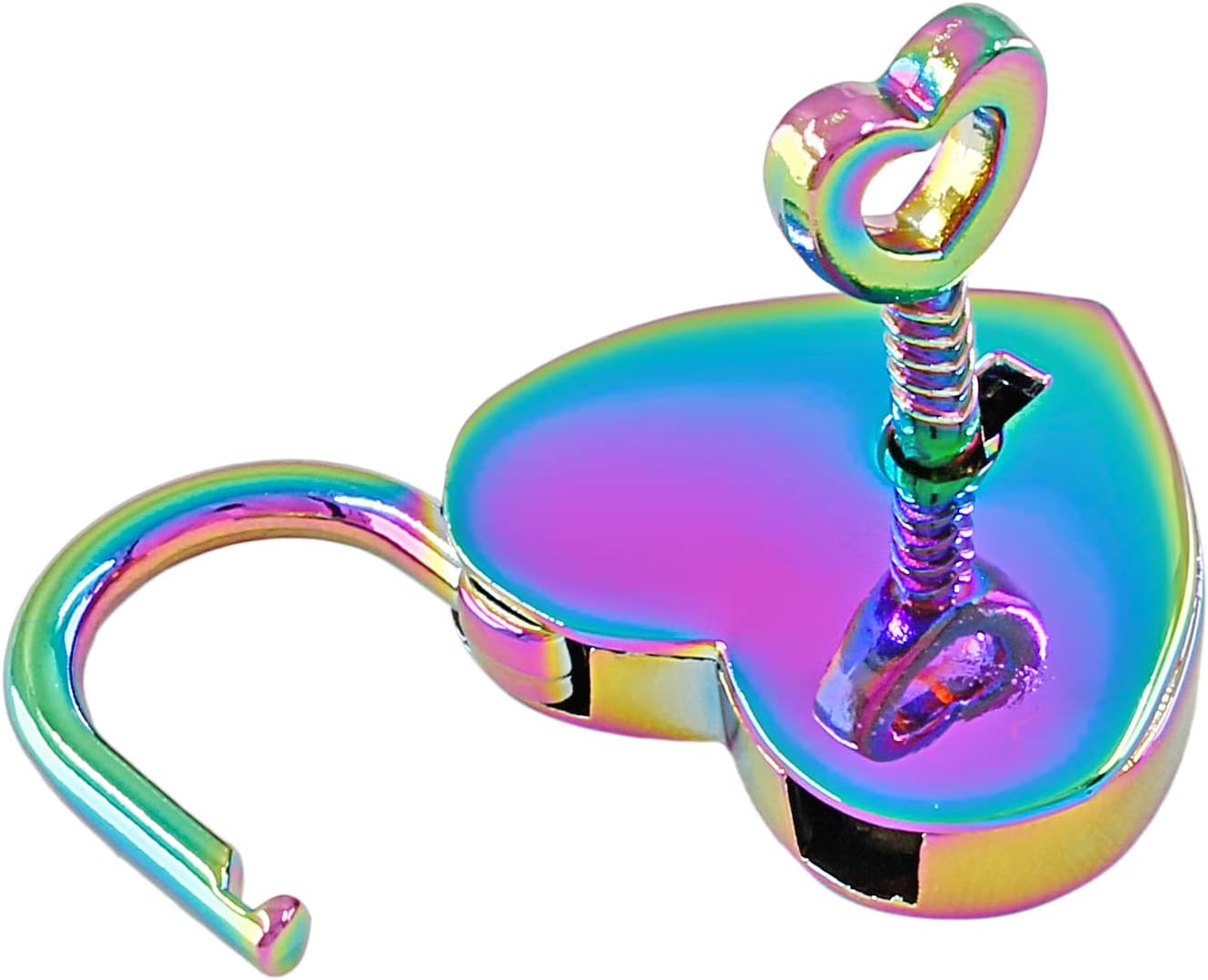 2 Pcs Colorful Padlocks Key Lock with Key, Mini Love Heart Head Luggage Locks, Modern Fashion Style