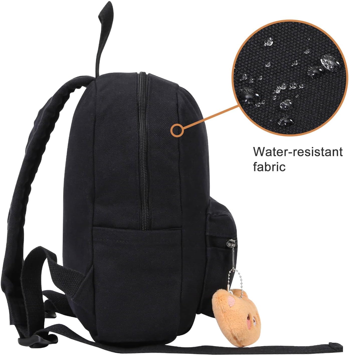 Phaoullzon Teen Girls Mini Backpack Purse Kids Canvas Small Tiny Cute Bag,Black