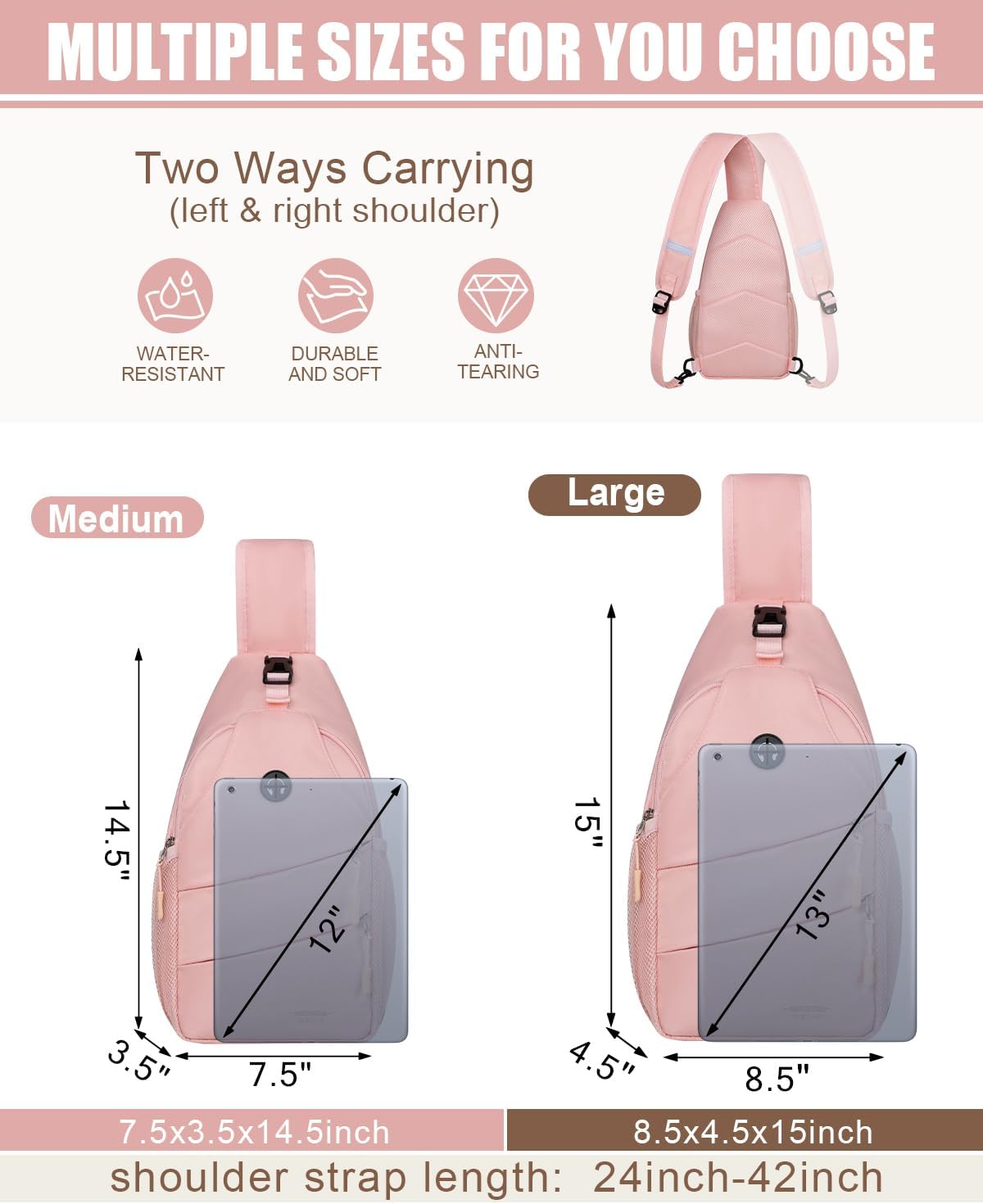 Crossbody Bags for Women Men Trendy Sling Bag Backpack Casual Chest Bag with Convertible Shoulder