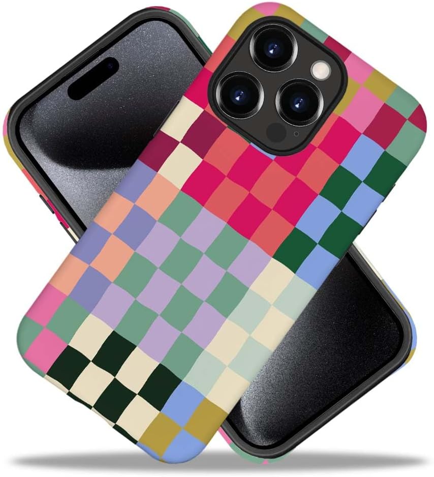 SEized Case Compatible with for iPhone 14 Pro Max,Colorful Checkerboard Phone Case for Girl Women Boy Men,Durable Protection Case for iPhone 14 Pro Max
