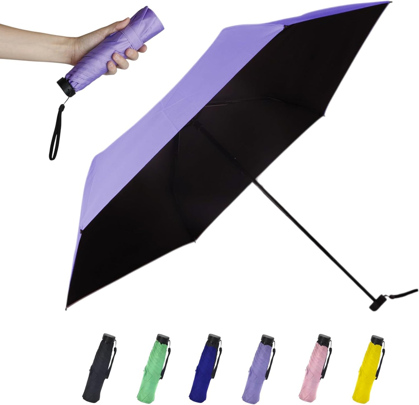 SoulRain 42" Travel Sun & rain Umbrella, Lightweight Windproof Umbrella, Portable Lightweight Compact Parasol with 99% UV Protection for women and men