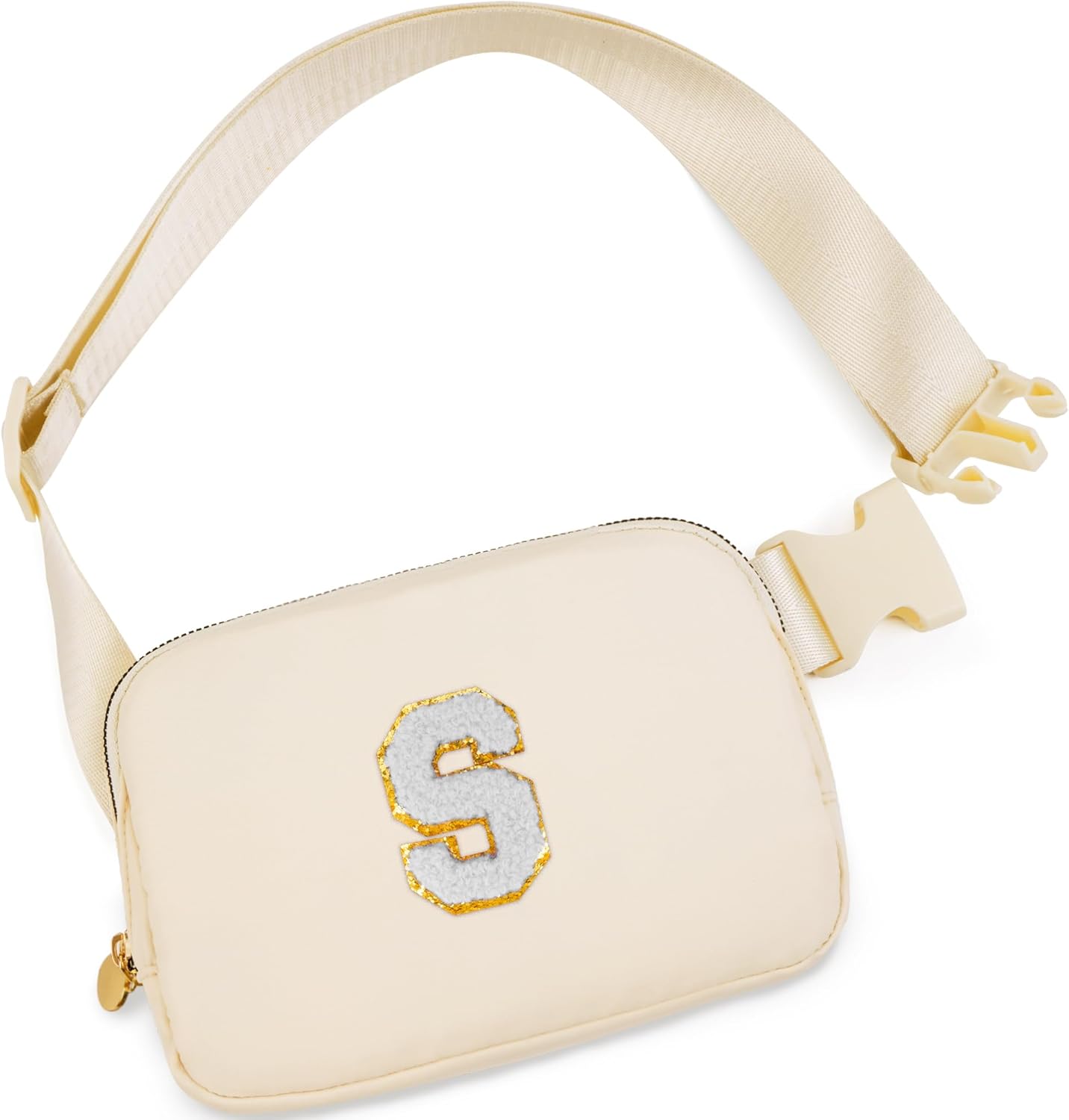 Belt Bag Fanny Pack Crossbody Bags with Initials Cute Stuff Birthday Gifts for Teenager Girls Trendy Stuff for Teens - White S,Khaki Bag