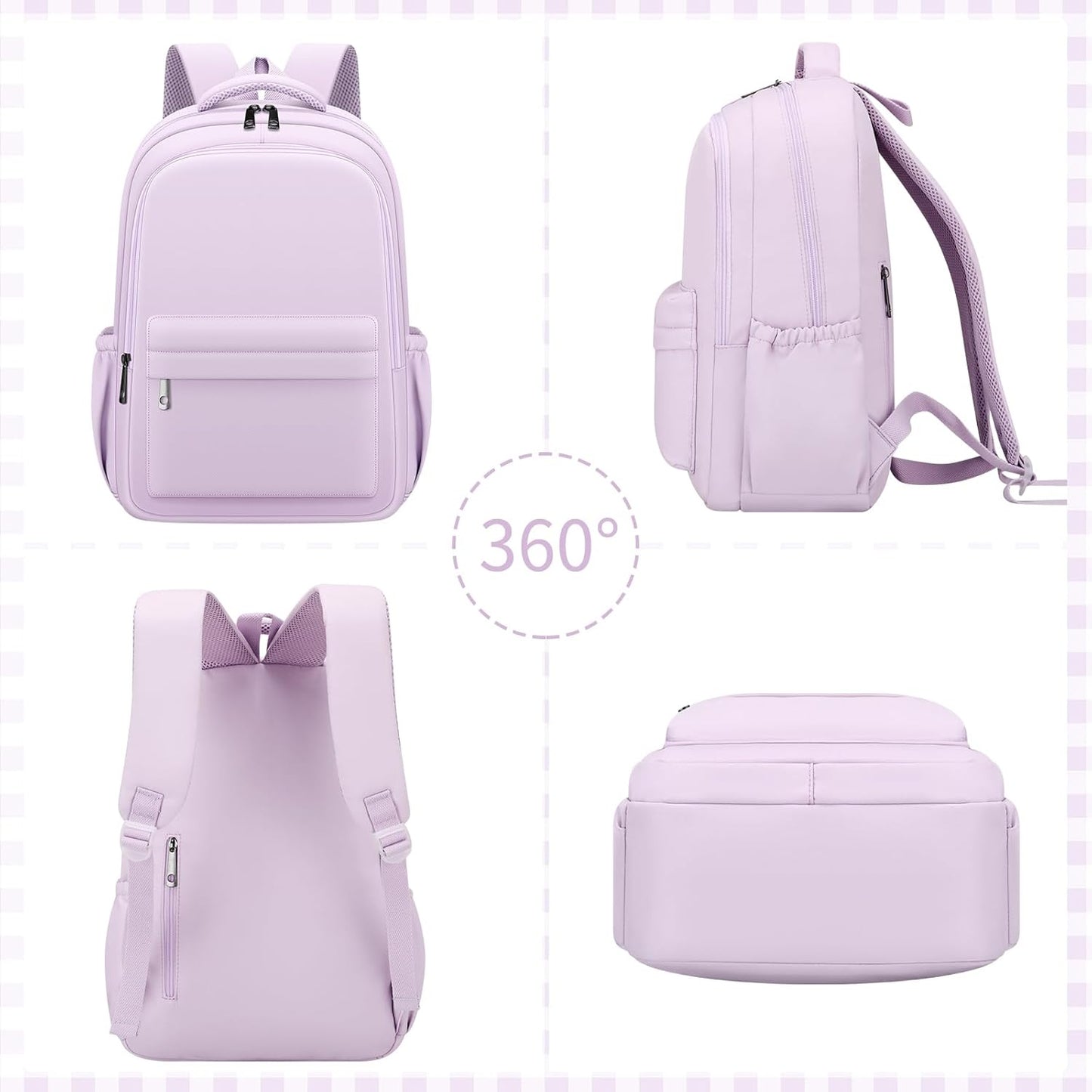 Aesthetic Cute Backpack for School Kids Bookbags Student Backpacks for Teen Girls Preppy Casual Middle School Bag