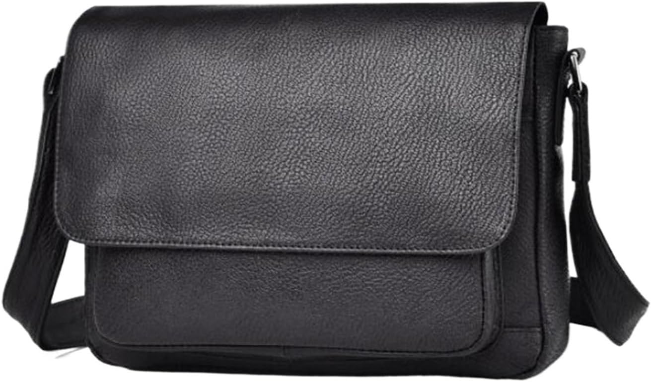 Genuine Leather Messenger Bag for Men Crossbody Waist Pack Shoulder Bag Casual Daypack Travel Sling Bag