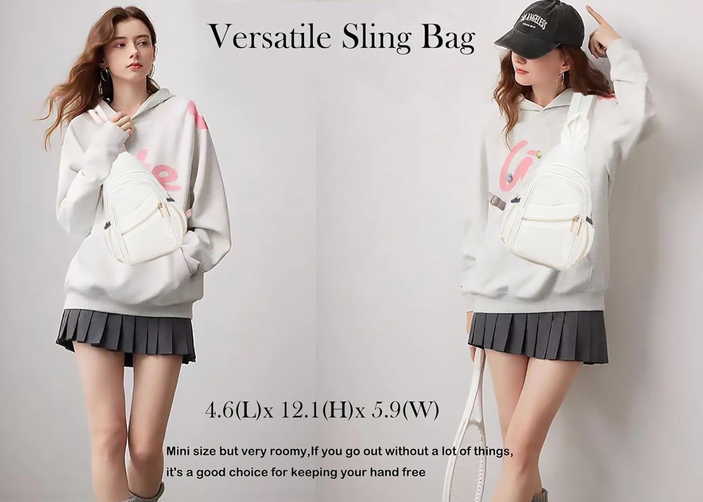 Small Crossbody Sling Bag for Women, Mini Backpack Sling Backpack Convertible, Chest Bag for Hiking Daypack