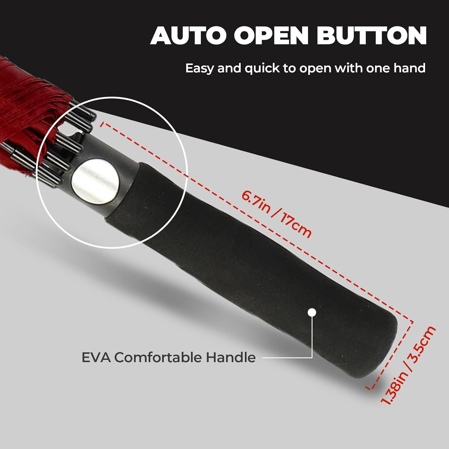 Automatic Open Golf Umbrella, 54/62/68/72 inch Extra Large Oversize Double Canopy Vented Stick
