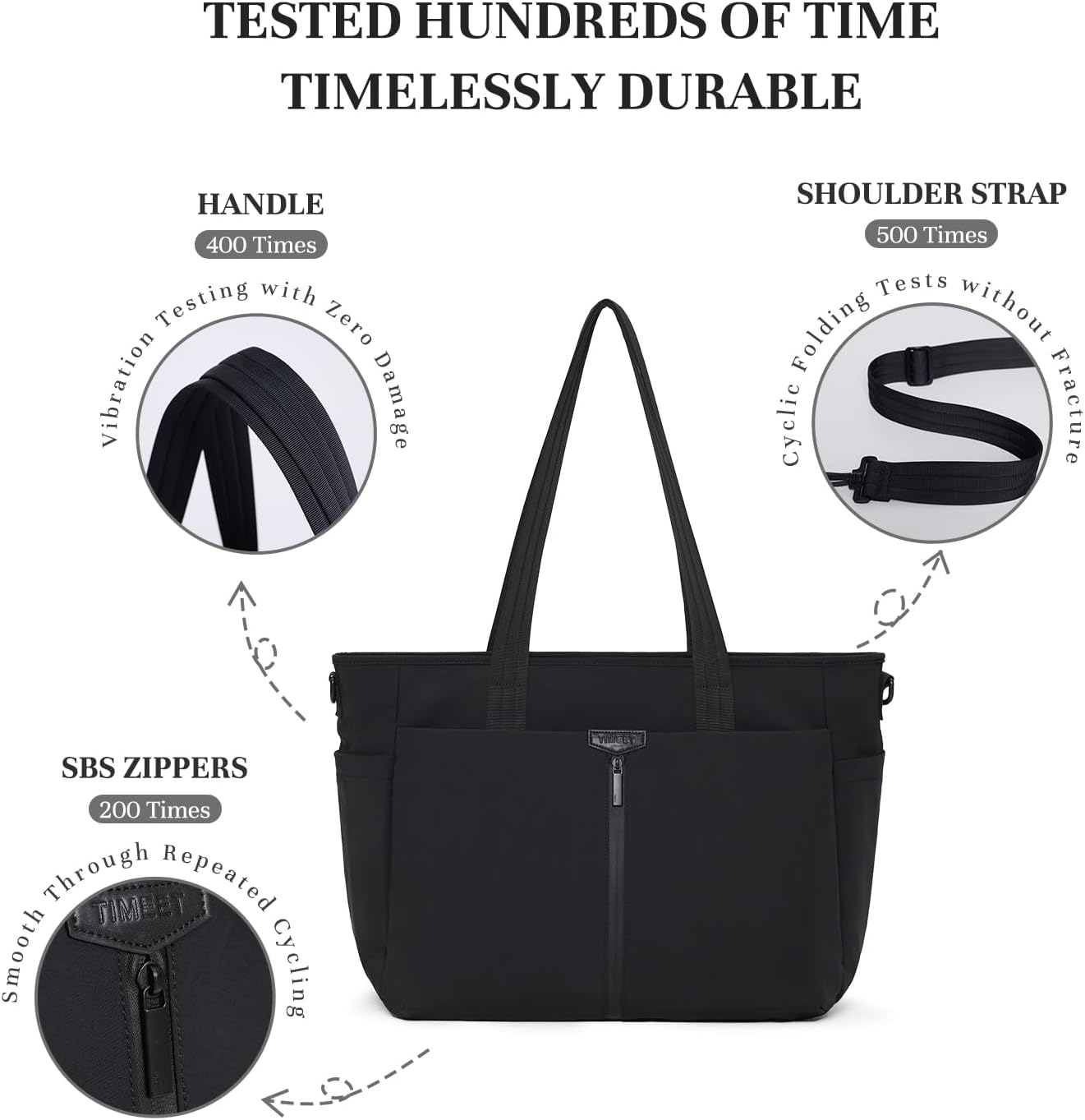 Timeet Tote Bag for Women, Water-resistant Travel Tote Bag with Laptop Compartment, Large Shoulder Bag for Work Nurse Teacher