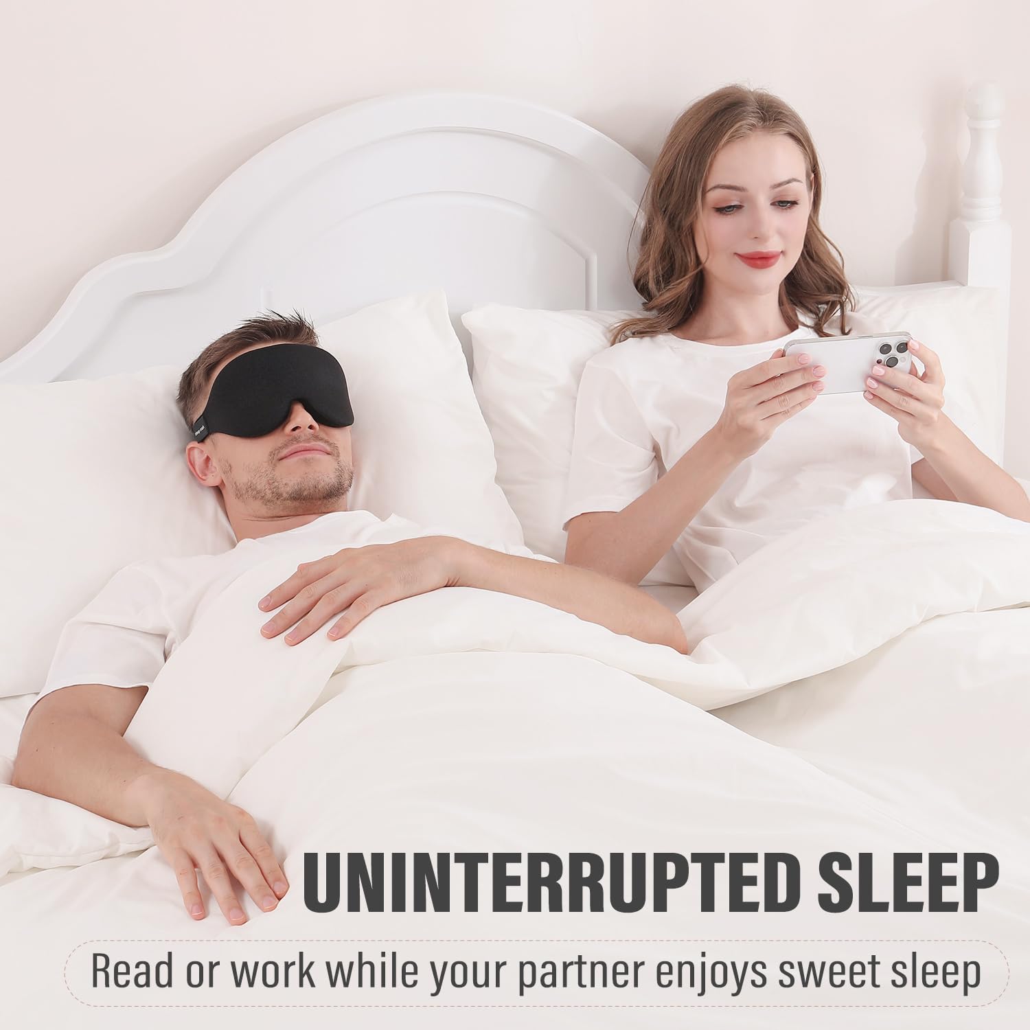 YIVIEW Sleep Mask for Side Sleeper, Light Blocking Zero Pressure Blindfold