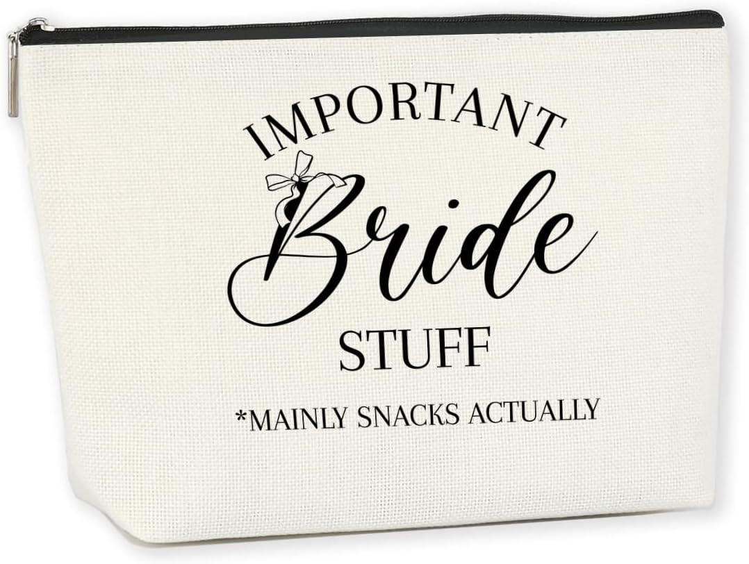 Bride Gifts Bridal Shower Wedding Gifts Bridal Shower Gifts Wedding Makeup Bag Cosmetic Bag for Women Female Lady Friend Coworker Bachelorette Party Fiance Gifts Bachelorette Gifts for Bride