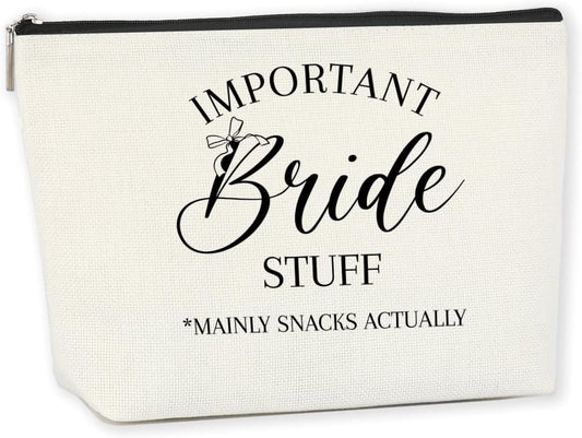 Bride Gifts Bridal Shower Wedding Gifts Bridal Shower Gifts Wedding Makeup Bag Cosmetic Bag for Women Female Lady Friend Coworker Bachelorette Party Fiance Gifts Bachelorette Gifts for Bride