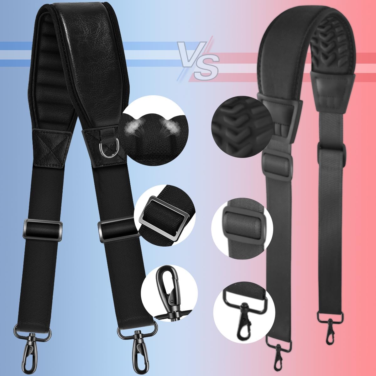 ZINZ Shoulder Strap 78" Belt with Neoprene Thick Padded, Universal Bag Strap with Double Adjustable