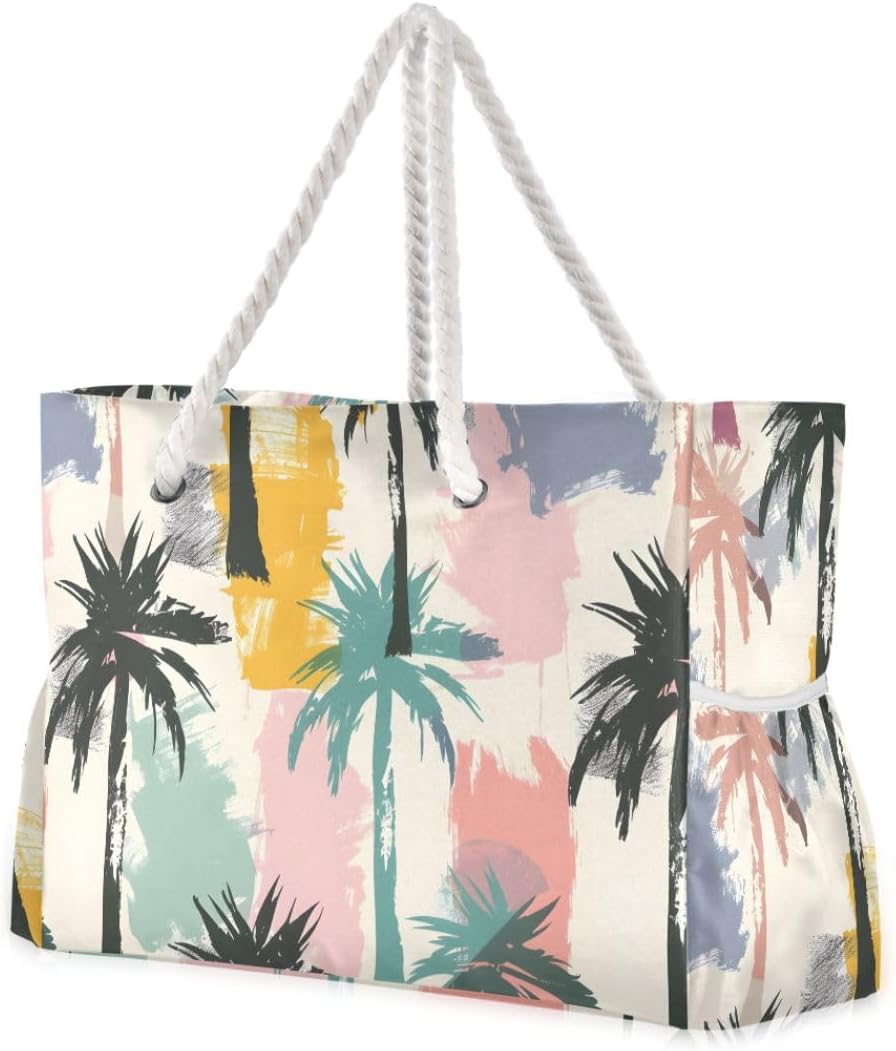 senya Large Beach Bags Totes Swim Canvas Tote Shoulder Bag Water Resistant Bags for Gym Travel Daily