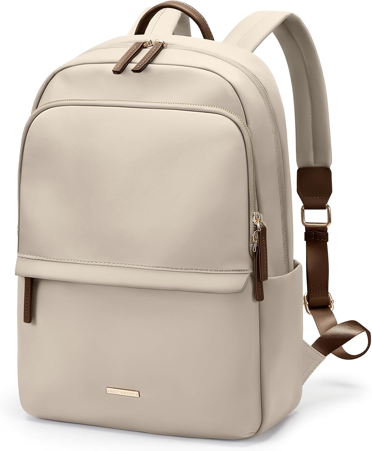 GOLF SUPAGS Laptop Backpack for Women Slim Computer Bag Work Travel College Backpack Purse Fits 14 Inch Notebook (Apricot)
