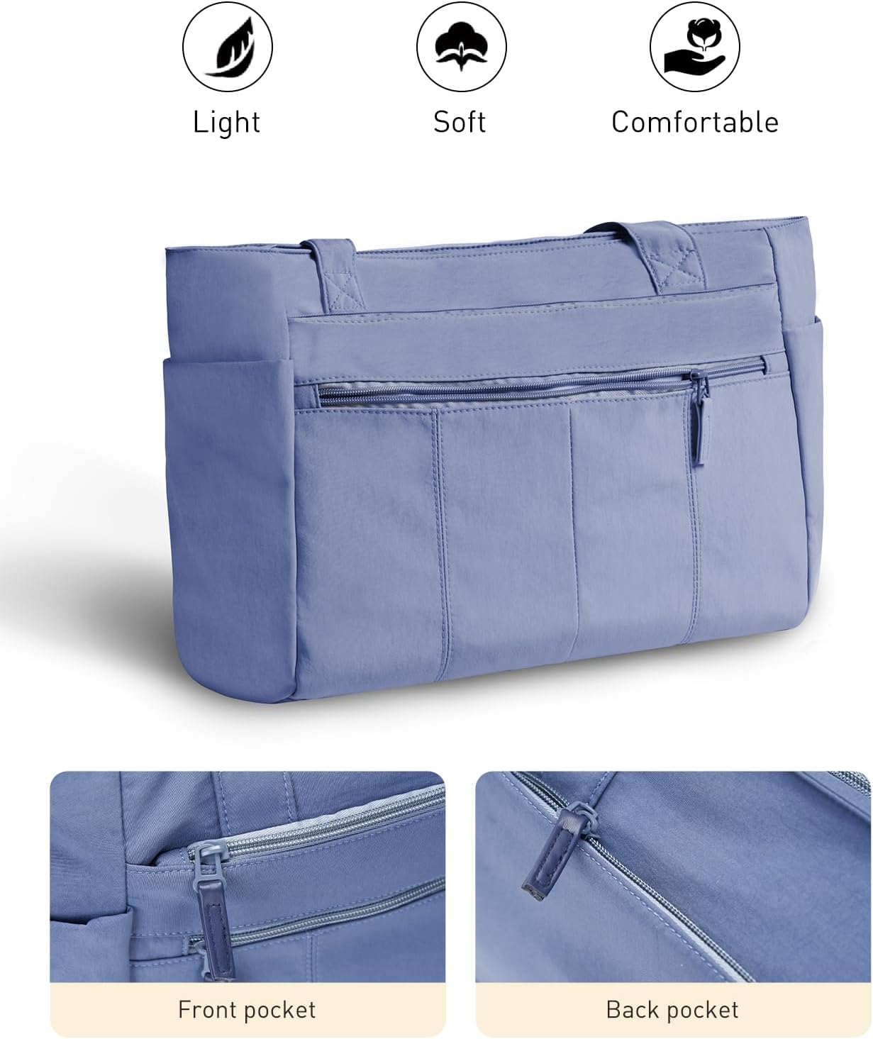 Tote Bag for Women Shoulder Bag Work Bags with Zipper Lightweight Handbags for Travel,Work,School