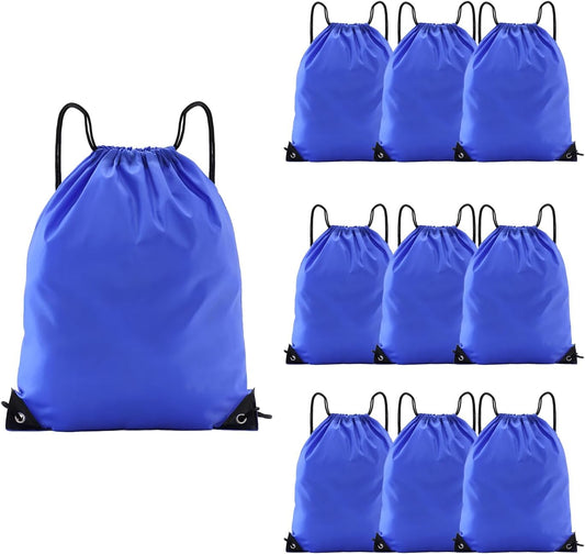 drawstring backpack, Drawstring Bags Bulk,10 Pcs Draw String Bags, Cinch Bag,essential for gym travel, unisex, loose and portable(10, Blue)