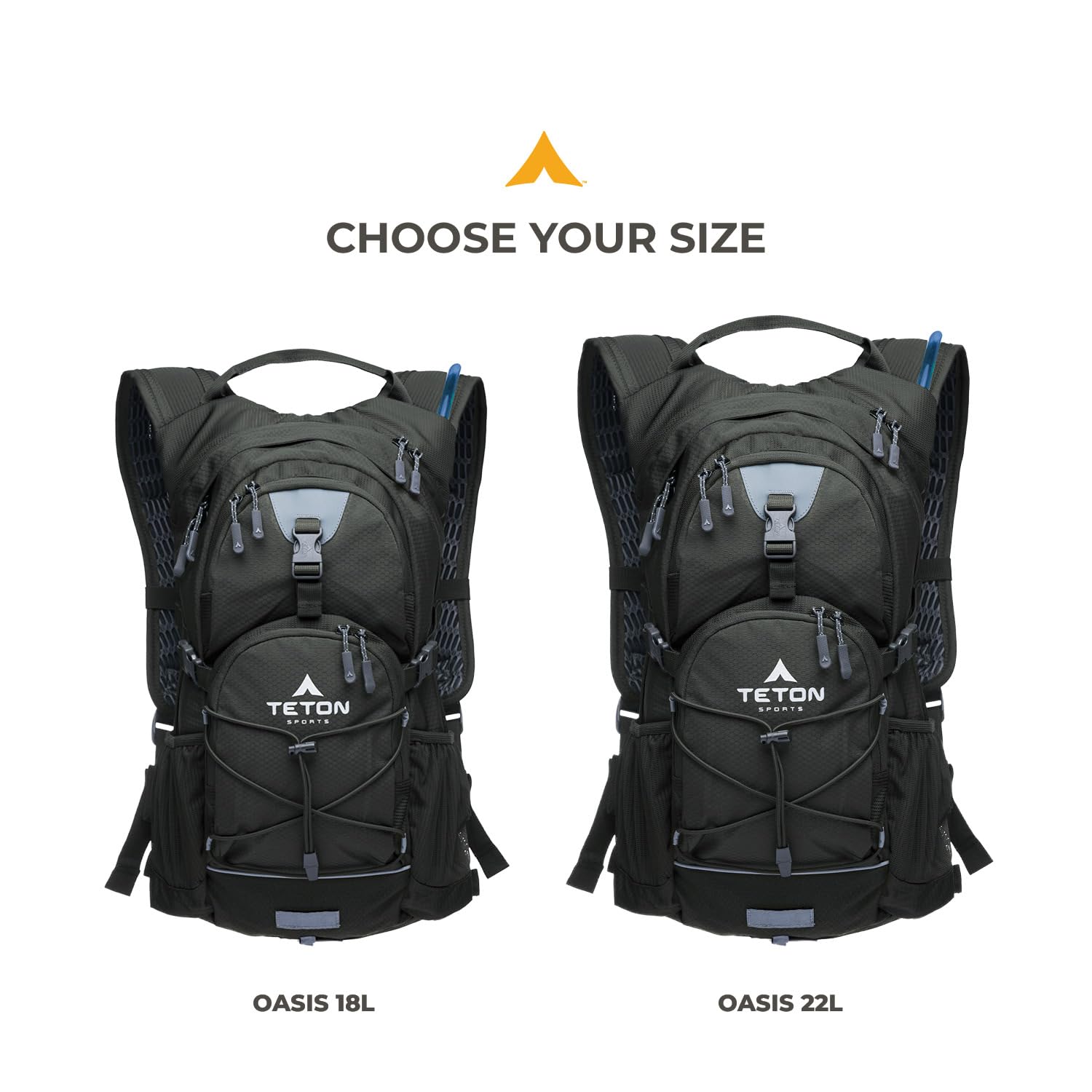 Teton Oasis Hydration Backpack – Lightweight Water Pack with Bladder for Hiking, Running, Cycling