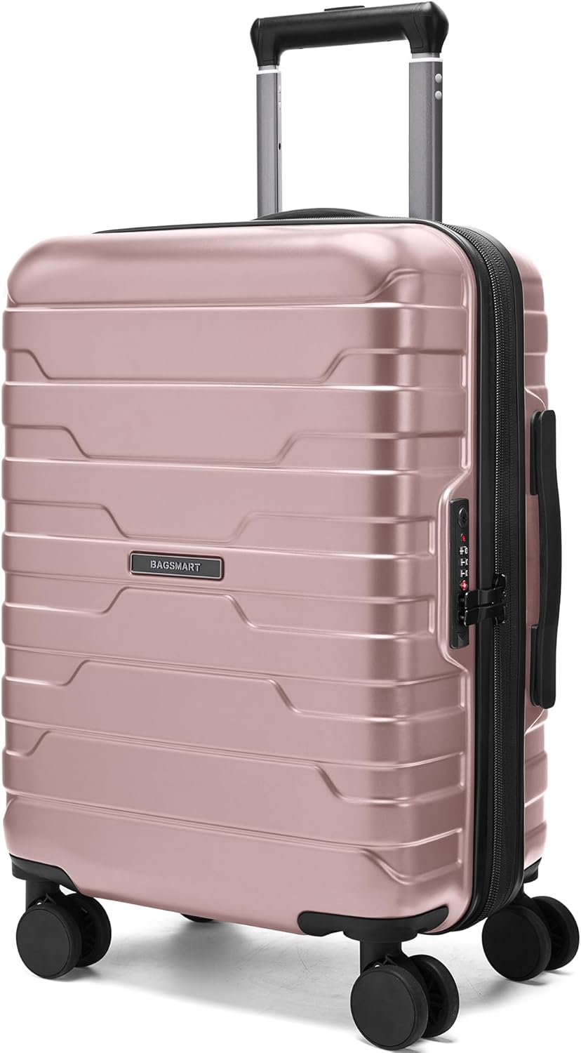 BAGSMART Carry On Luggage 22x14x9 Airline Approved with Spinner Wheels,Lightweight 20 Inch Luggage
