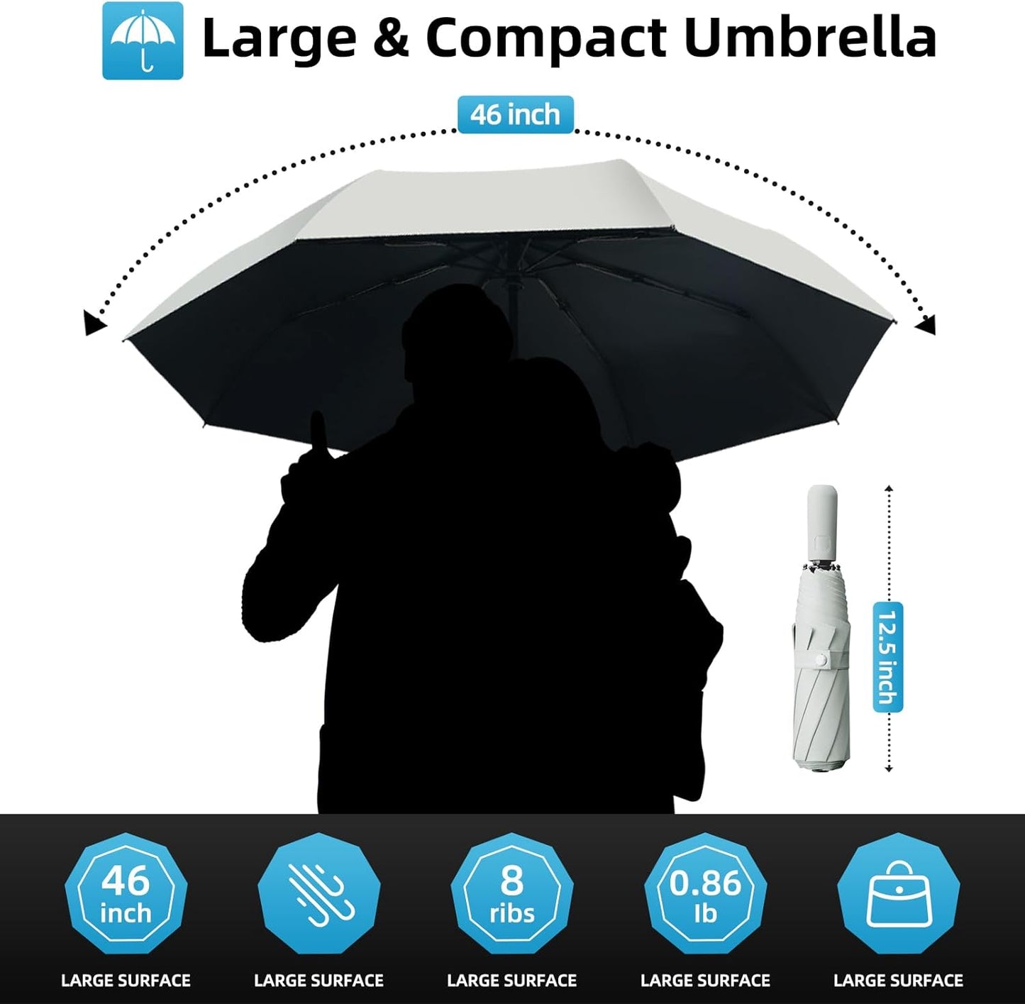 Compact Travel Umbrella, Small Pocket Mini Umbrella for Purse Wallet, UV Sun Rain Umbrellas for Backpack, Portable Folding Umbrellas for Women Kids