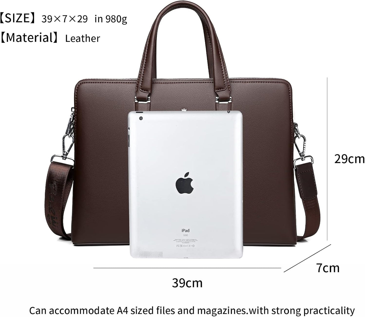 FSD.WG]Business Bag Leather Briefcase Shoulder Laptop Business Bag for Men