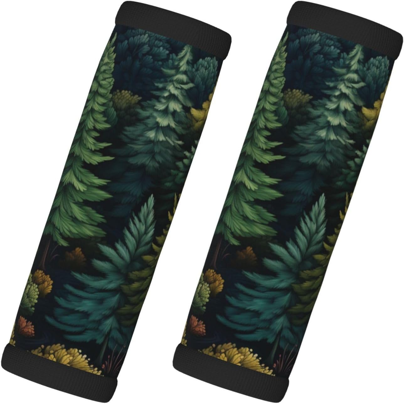 Luggage Handle Wraps Forest Pines Tree Pattern Luggage Identifiers Soft Neoprene Luggage Handle Wraps For Suitcase Trolley Handle Grip Cover 2 Pack Luggage Tags