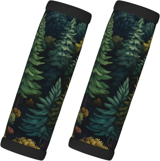 Luggage Handle Wraps Forest Pines Tree Pattern Luggage Identifiers Soft Neoprene Luggage Handle Wraps For Suitcase Trolley Handle Grip Cover 2 Pack Luggage Tags