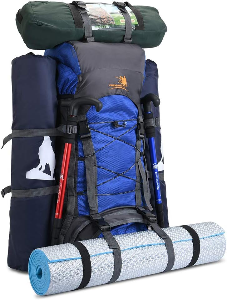 Bseash 60L Internal Frame Waterproof Hiking Camping Backpack with Rain Cover, Large Outdoor Sport Travel Daypack Rucksack
