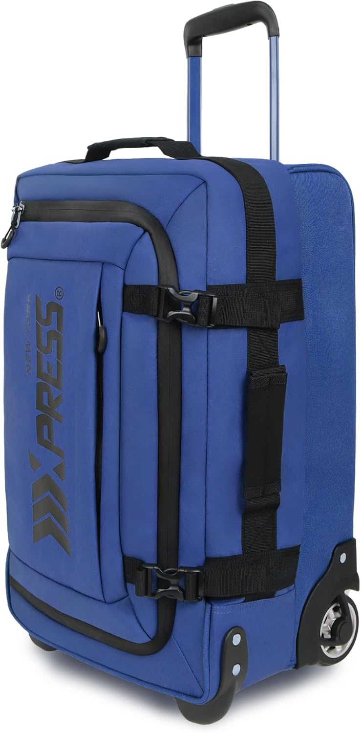 26'' Rolling Duffle Bag with Wheels,Rolling Duffle Bag w/Handle,Carry on Luggage Travel Duffle Bags for Man Women（26,Blue）