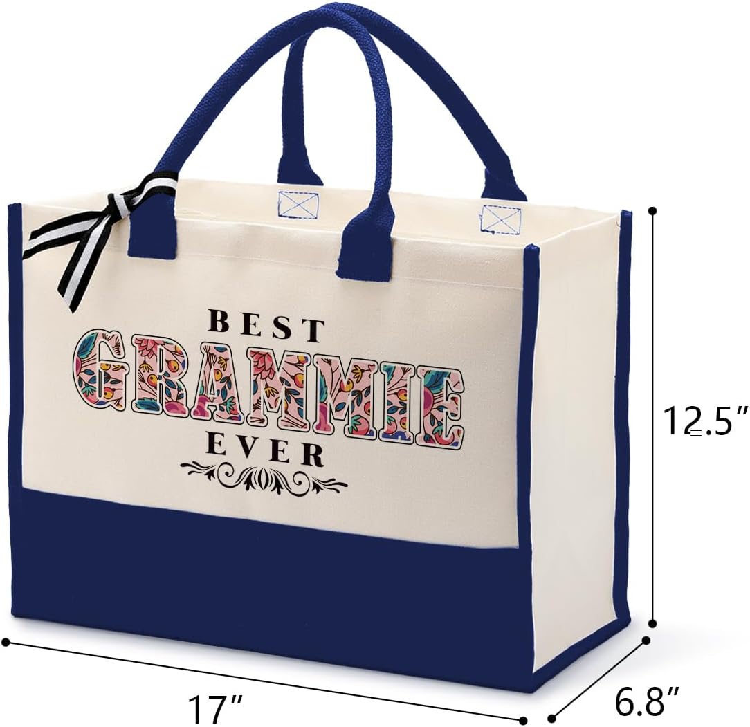 Cotton Canvas Tote Bag for Women, Canvas Tote Bag for Gifting, Tote Bag Gift for Grammi, Best Grammi Ever Gifts Travel Bag, Gifts for Grammi Beach Canvas Tote, Grammi Gift for Birthday Mother's Day C1