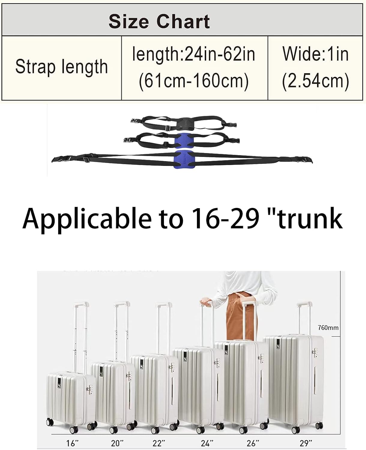 add a Bag Luggage Strap for suitcases，Luggage Bungee Strap，Adjustable Belt Bag Bungees with Buckles (Gold)