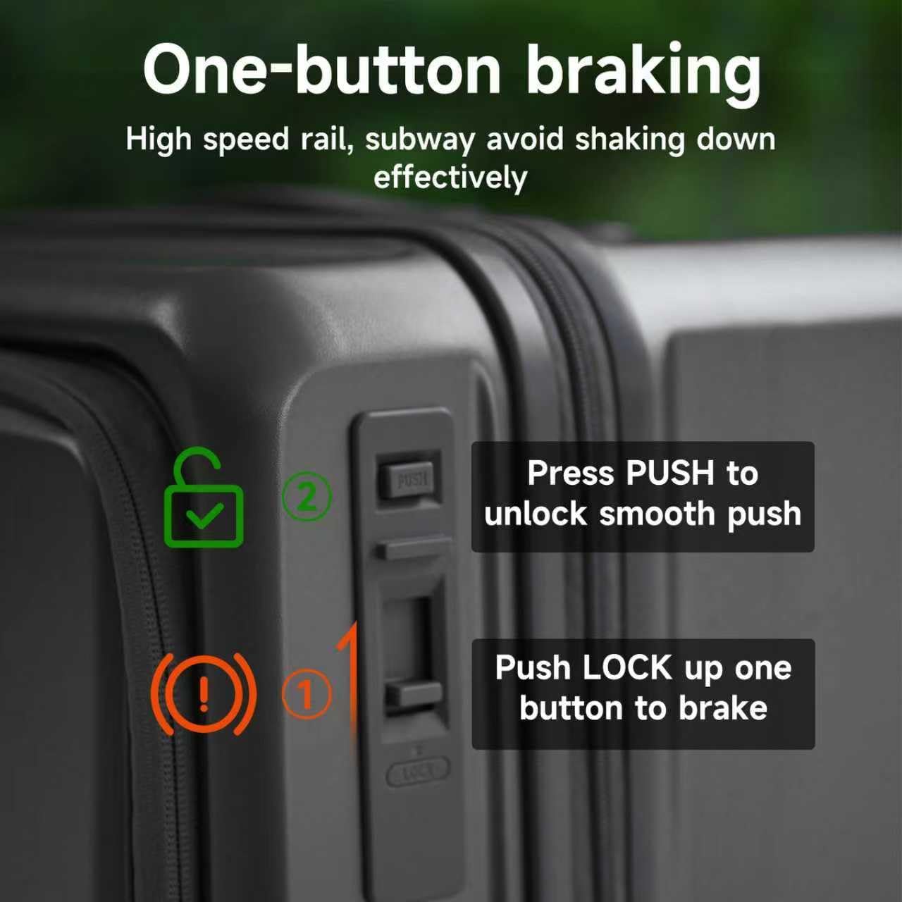 ROAMING Expandable 24-Inch Checked Luggage with Mute Brake Wheels Airline Approved Hard Shell Suitcases with Front Pocket Top Opening Luggage with TSA Lock for Short Business Travel, Palm Grey