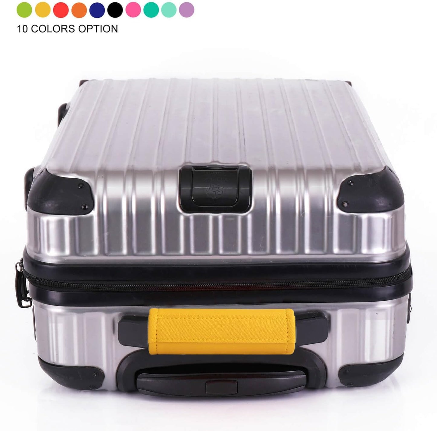 Luggage Handle Wrap 5 Pack-Leather Luggage Handle Wraps for Suitcase/Handbag/Duffel Bag/Car Bright Luggage Identfier/Handle Covers/Grips Luggage Accessories for Travel 3.0 (Yellow)