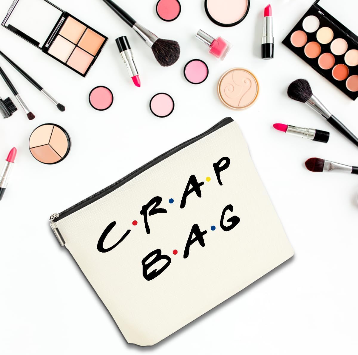 4 PCS Funny Gifts for Women Makeup Bag, Best Friend Birthday Gifts for Women, Funny Cosmetic Bags, Sister Christmas Graduation Friendship Gift for Daughter From Mom, Black White Travel Organizer