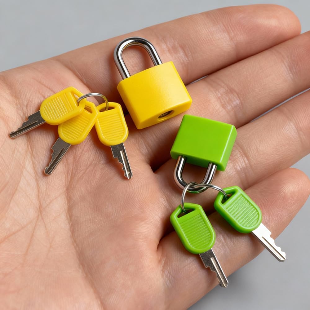 6PCS Suitcase Locks with Keys, Luggage Locks with Keys, Metal Luggage Padlocks, Mini Locker Lock (6 Colors)