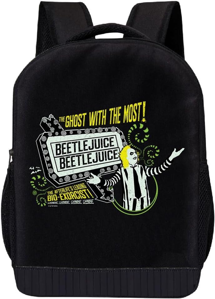 Fast Forward Beetlejuice Backpack for Boys, Girls, Adults, Men, Women, Teens | Beetlejuice Kids Backpack Toddler Backpack | Beetlejuice Backpack Bookbag Mesh Bag