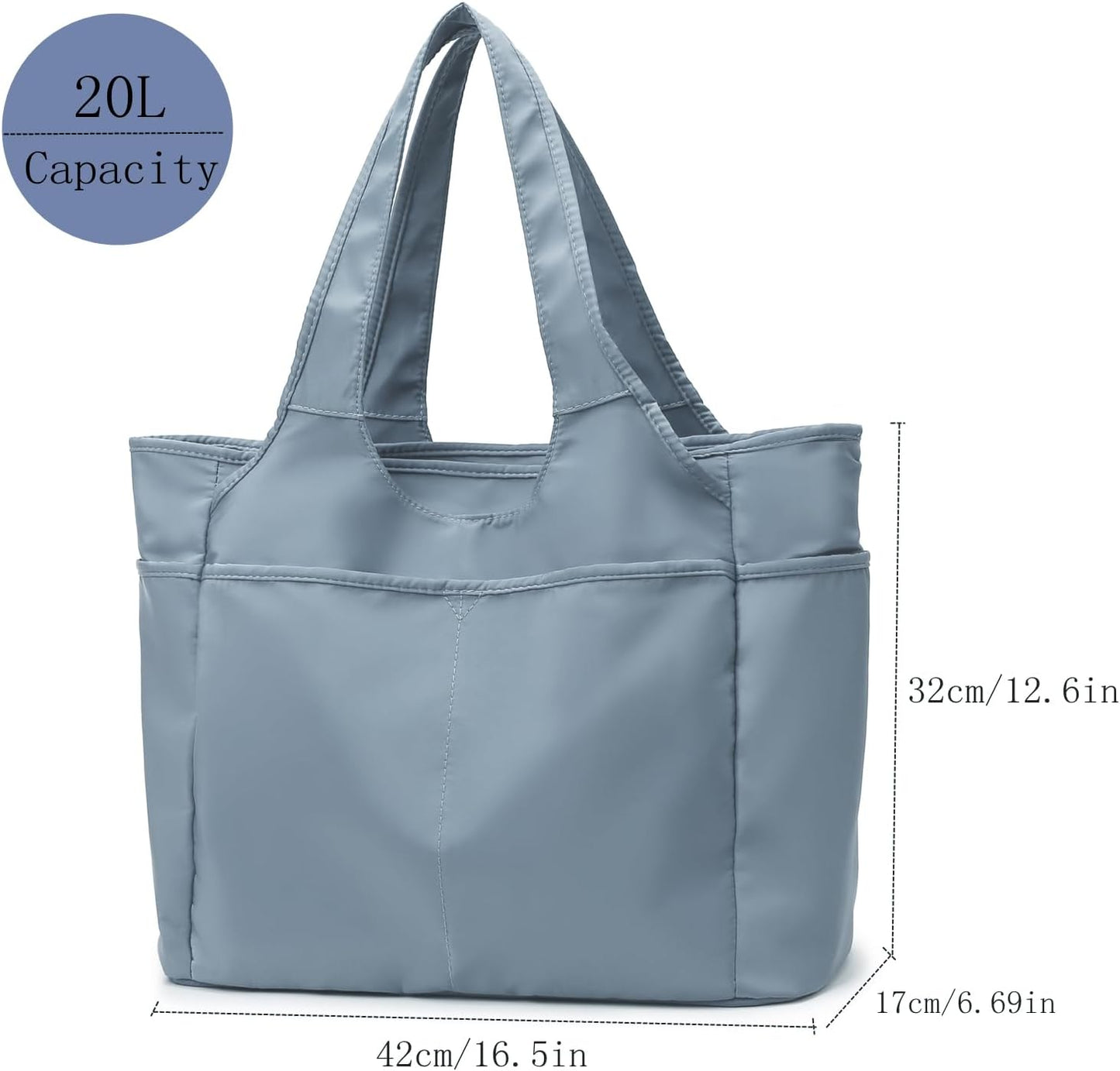 SOYMWIN Tote Bag for Women,Large Tote Bag with Compartments and Multiple Pockets,Quilted Shoulder Bag for Travel Work Sports