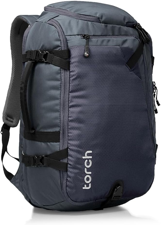 torch 40L Travel Backpack for Men - Large Carry On Backpack Airline Approved with Rain Cover for Camping, Hiking, Outdoor - Takahagi (Iron Grey)
