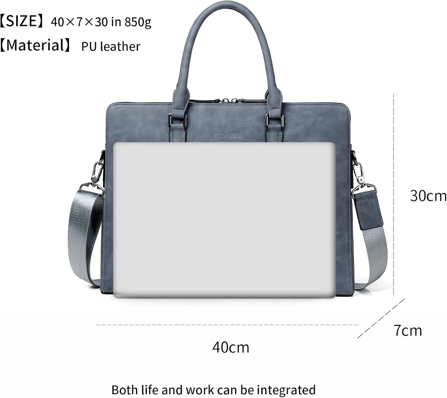 FSD. WG Business Bag Leather Messenger Bag Water Resistant Business Travel Briefcase Handbag Briefcase for Men