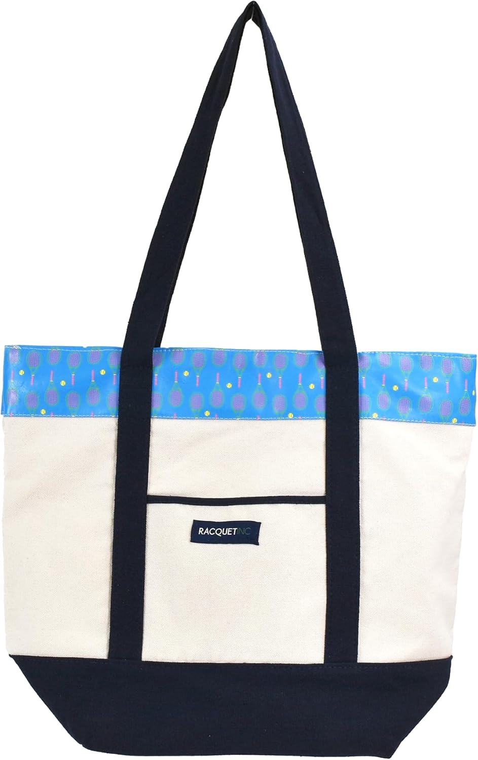 The Off-Court Pickleball Carryall Tote Bag – Stylish Canvas Tote with Blue Pattern, Zippered