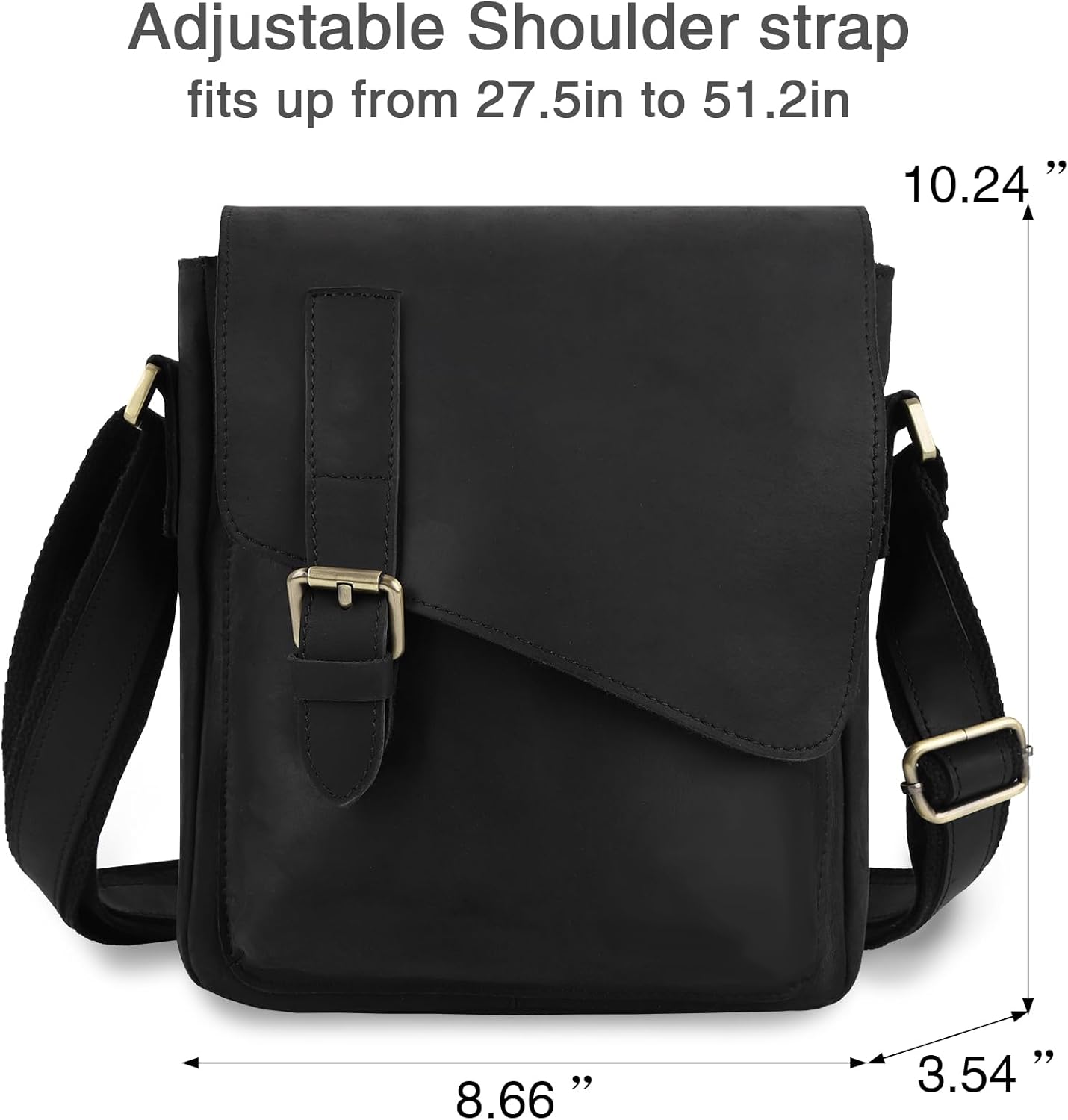 Jack&Chris Leather Messenger Bag for Men, Man Purse Crossbody Bags for Work Business