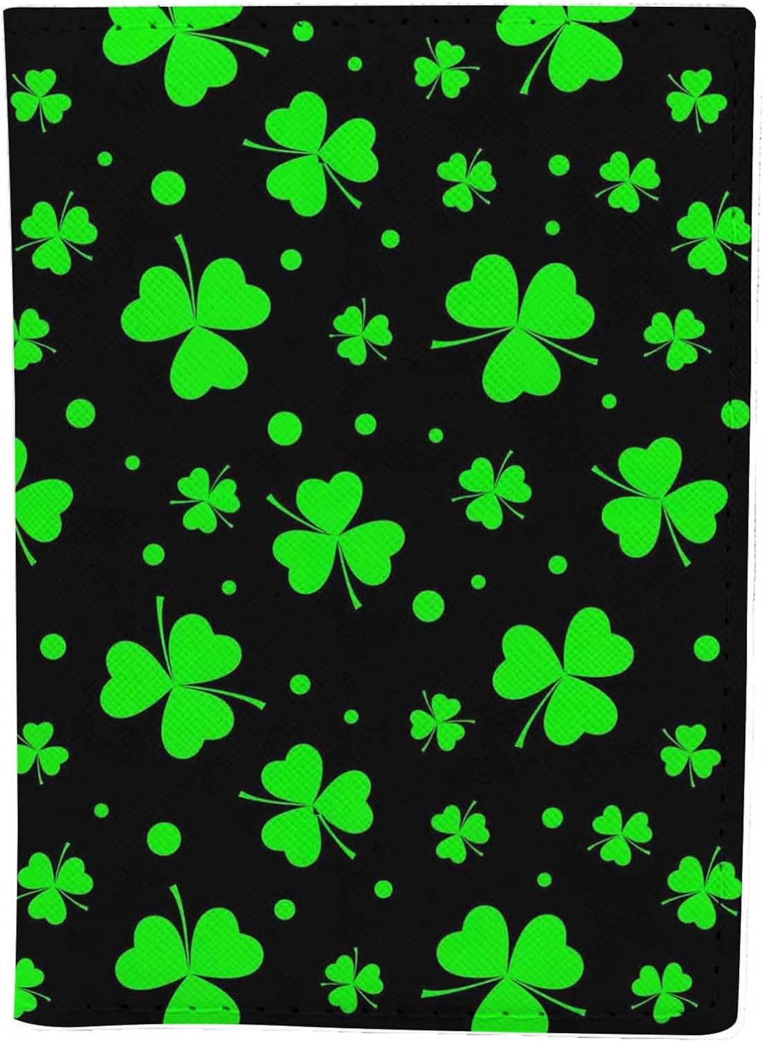 Lucky Clover Passport Holder for Travel Green Three Leaves Saint Patrick Day PU Leather Passport Cover Wallet Cute Passport Card Holder for Women and Men