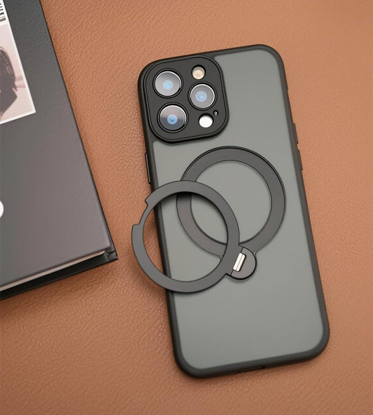 360° Spin Magnetic Stand for iPhone 16 Pro Case, [Fit for MagSafe][Military Protection][Full Camera Protection] Adjustable Kickstand iPhone Case for iPhone 16 Pro 6.3", Black