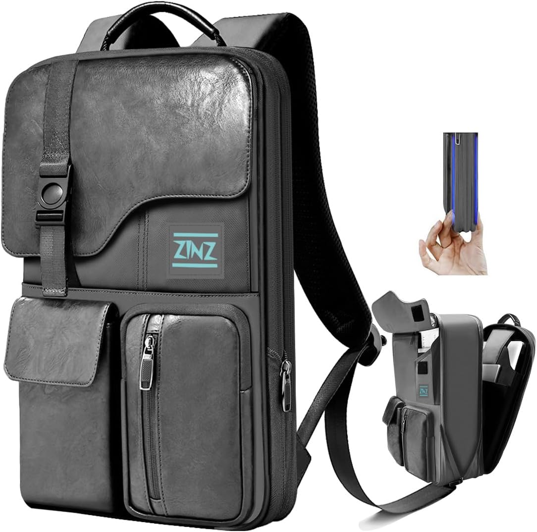 Slim & Expandable Laptop Backpack 15.6 Inch, Computer Rucksack Water Resistant Bag, Anti-Theft Travel Daypack for Men and Women-Gray