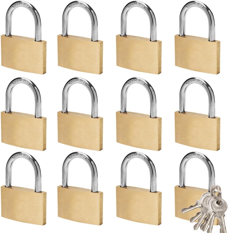 Thin Solid Brass Same Keyed Padlock keyed Alike Locks-40mm-12pack