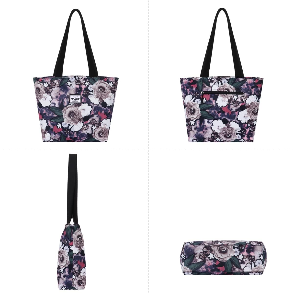 Tote Bag with Zipper for Women Inside Mesh Pocket Heavy Duty Casual Anti-water Cloth Travel Shoulder Handbag