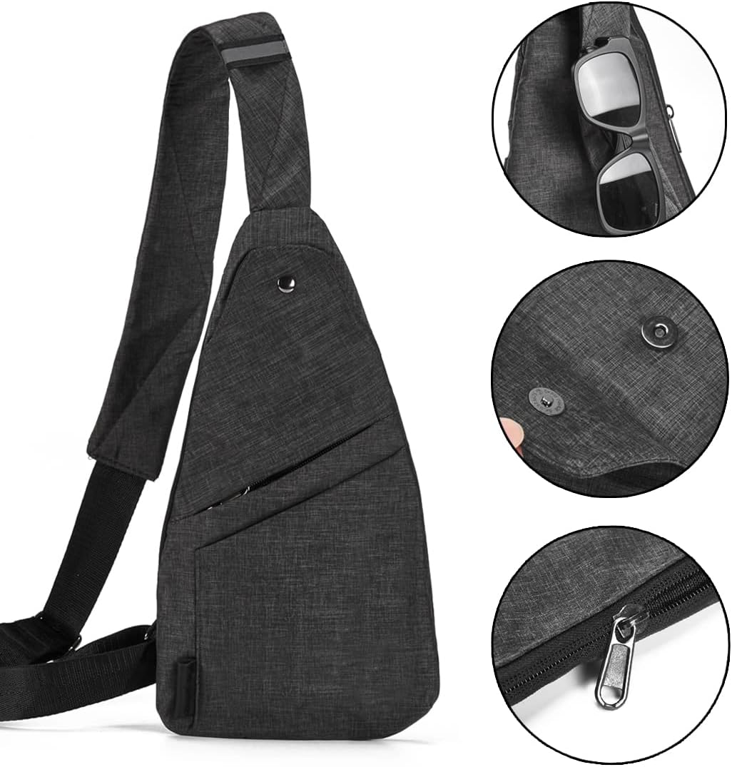 Seoky Rop Slim Sling Bag Small Ultra Thin Water Resistance Crossbody Chest Shoulder Backpack