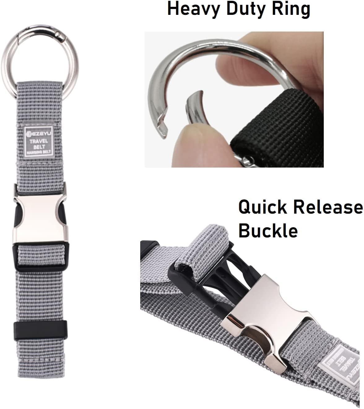 2PCS Add a Bag Luggage Strap Jacket Gripper,Heavy Duty Luggage Straps Carry-on Baggage Suitcase Straps Belts Travel Accessories Carry Your Extra Bags (Grey)